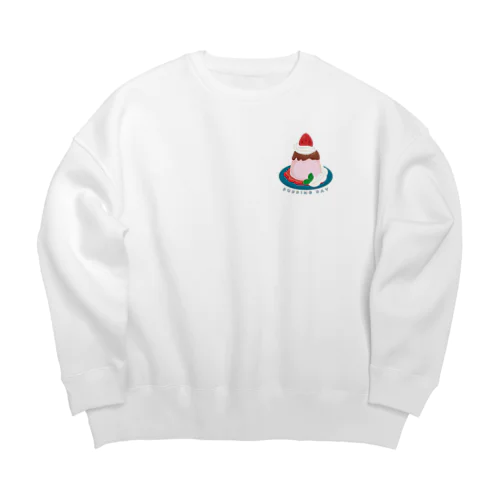 ワンポイント 毎月25日はプリンの日のプリン　イチゴプリン Big Crew Neck Sweatshirt