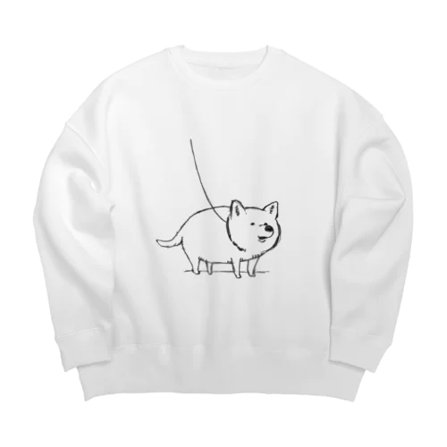 幸せそうないぬ Big Crew Neck Sweatshirt