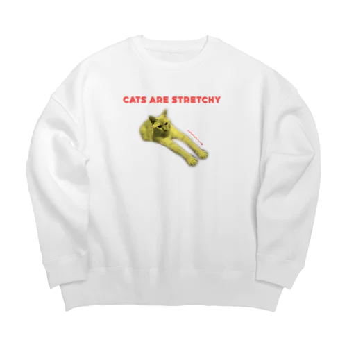 猫は伸びる Big Crew Neck Sweatshirt