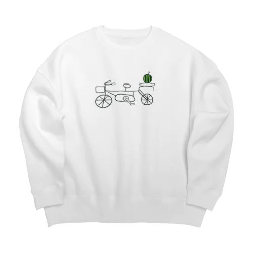 自転車キッズくん Big Crew Neck Sweatshirt