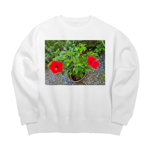 ハイビスカス花🌺ペア Big Crew Neck Sweatshirt