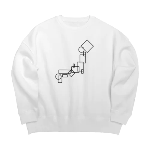 幾何学日本地図 Big Crew Neck Sweatshirt