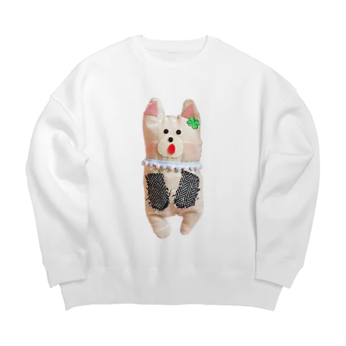 ねこちゃんぬいぐるみ Big Crew Neck Sweatshirt