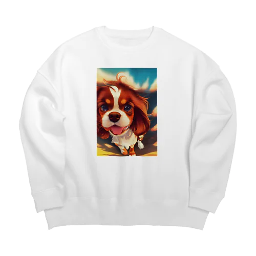 かわいいキャバリアちゃん Big Crew Neck Sweatshirt