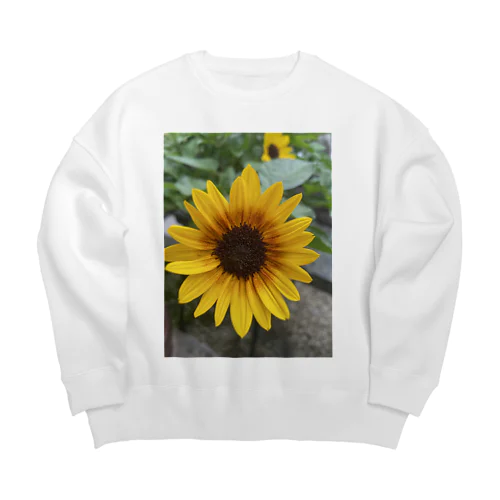 ちょっぴり　まぶしい　ひまわり Big Crew Neck Sweatshirt