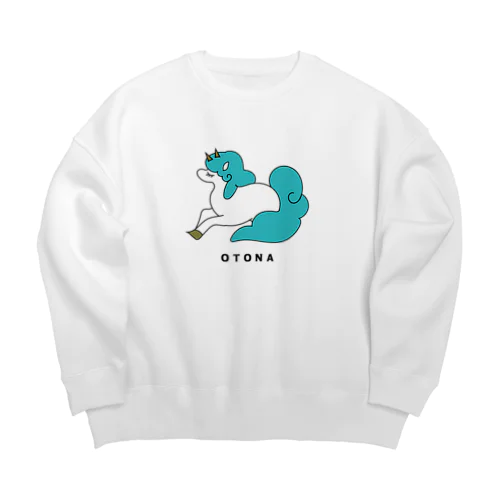 バイコーン　ブルー Big Crew Neck Sweatshirt