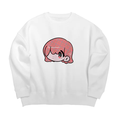 ほっこりチェックガール Big Crew Neck Sweatshirt