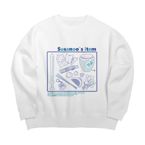 Susanoo's item (青×水) Big Crew Neck Sweatshirt