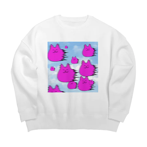 びよんどこえたネコ Big Crew Neck Sweatshirt