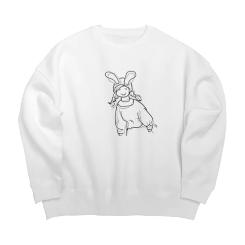 うさふぁっしょん。。 Big Crew Neck Sweatshirt