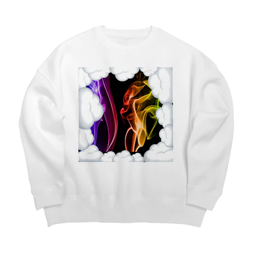 Rainbow and Cloud  Big Crew Neck Sweatshirt