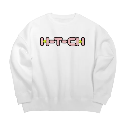 H-T-CH-ピンク Big Crew Neck Sweatshirt