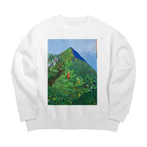 山の絵 Big Crew Neck Sweatshirt