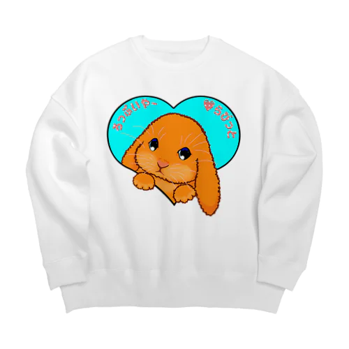 ろっぷいやーらびっと　日本語バージョン Big Crew Neck Sweatshirt