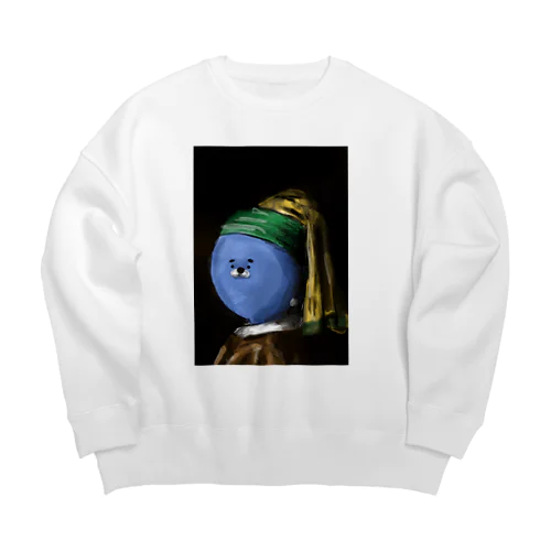 真珠耳飾りのアザラシ Big Crew Neck Sweatshirt