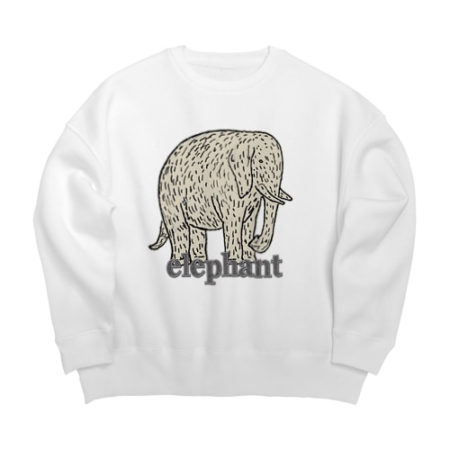 elephant　　(backプリント）[一部表プリント」 Big Crew Neck Sweatshirt