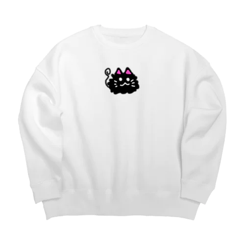 漆黒のもーにゃ Big Crew Neck Sweatshirt