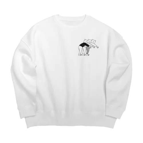 なかよし猫 Big Crew Neck Sweatshirt