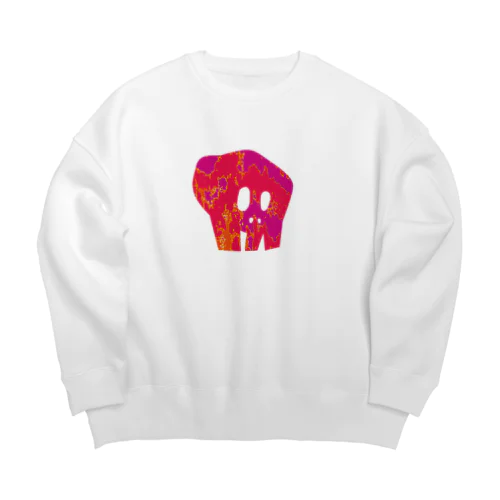 赤いドクロ Big Crew Neck Sweatshirt