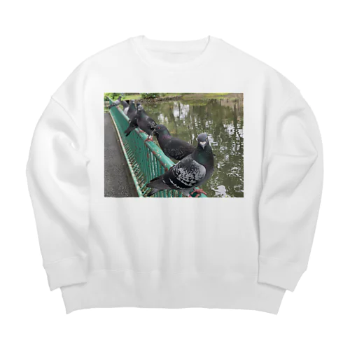 公園の鳩 Big Crew Neck Sweatshirt