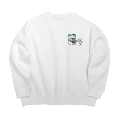 ワンポイントなヒモックマ（ATM指差し） Big Crew Neck Sweatshirt