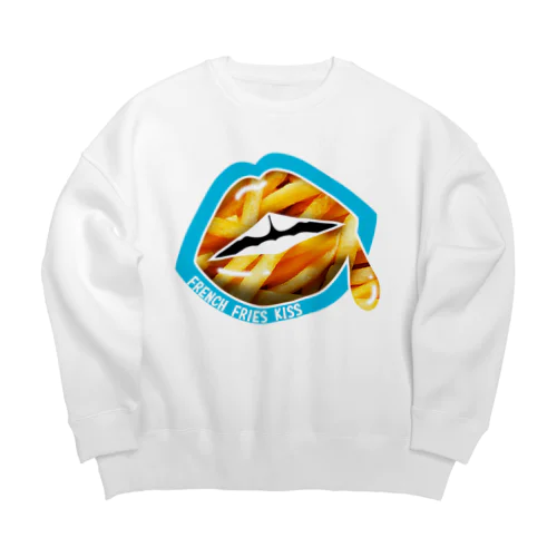 FRENCH FRIES KISS - BLUE Big Crew Neck Sweatshirt