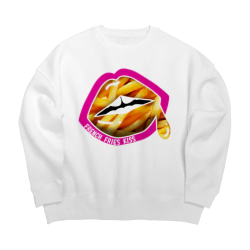 FRENCH FRIES KISS - PINK Big Crew Neck Sweatshirt