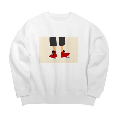 うきうきな赤い靴 Big Crew Neck Sweatshirt