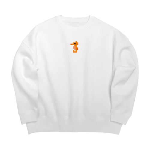 粗ドット絵・タツノオトシゴくん Big Crew Neck Sweatshirt