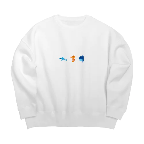 粗ドット絵・海の生き物シリーズ Big Crew Neck Sweatshirt