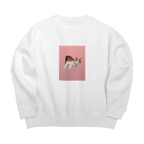 どんねこが見ている Big Crew Neck Sweatshirt