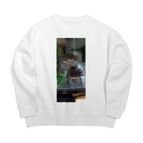 ウーパールーパー　仲良しコンビ Big Crew Neck Sweatshirt