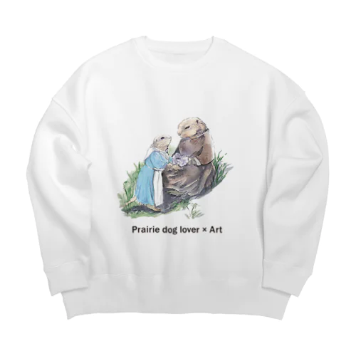 【Prairie dog lover×Art】草原の少女たち Big Crew Neck Sweatshirt