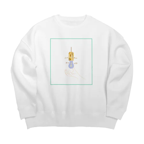 nyan_kyu Big Crew Neck Sweatshirt