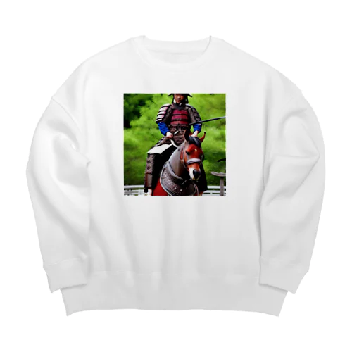 鎧を着た侍 Big Crew Neck Sweatshirt