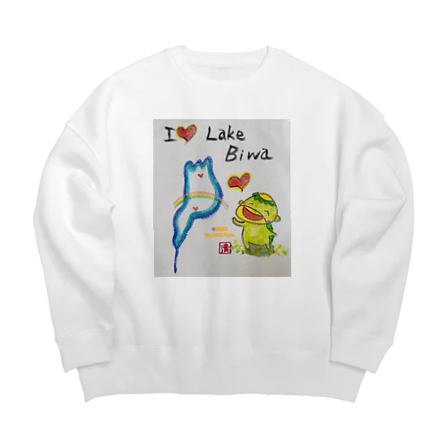 アイラブ琵琶湖カッパくん Big Crew Neck Sweatshirt