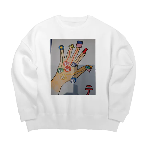 白いブリーフと手 Big Crew Neck Sweatshirt