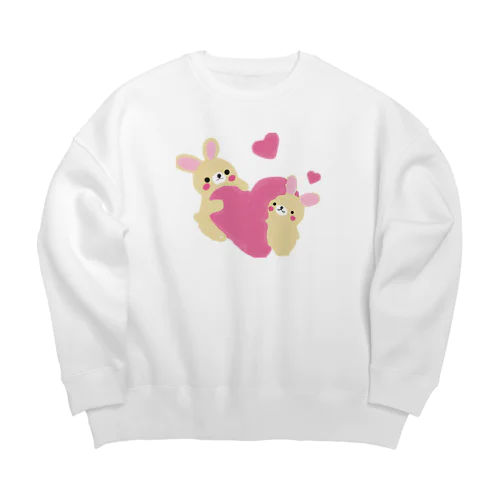 かわいいうさちゃん Big Crew Neck Sweatshirt