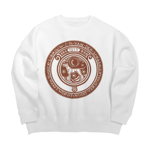 番犬と上弦の月（茶） Big Crew Neck Sweatshirt