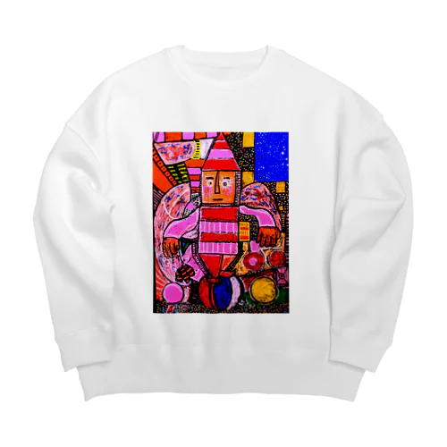 家で練習している球乗りの人 Big Crew Neck Sweatshirt