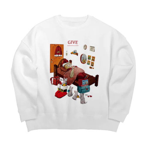サンタのネコ Big Crew Neck Sweatshirt