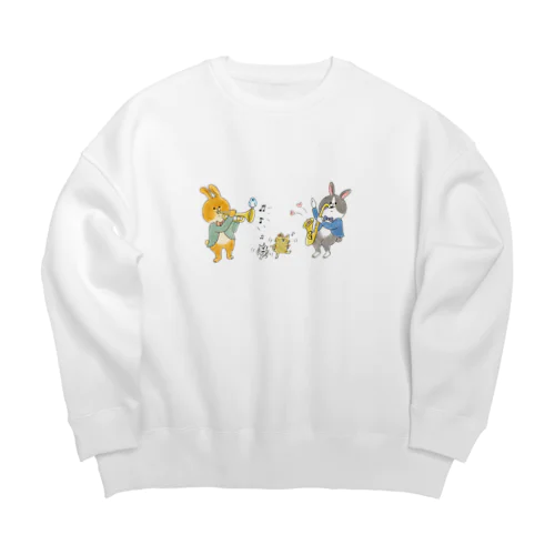 うさぎの玄樹＆宇太イラスト Big Crew Neck Sweatshirt