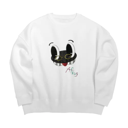 めがねを掛けたカエル！ Big Crew Neck Sweatshirt