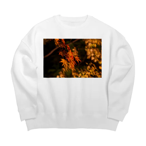 ライトアップ紅葉 - Japanese maple(night shot) - Big Crew Neck Sweatshirt