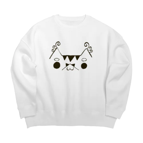 顔文字おちちょ Big Crew Neck Sweatshirt