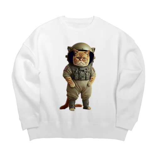 地球を救おうとしているネコ Big Crew Neck Sweatshirt