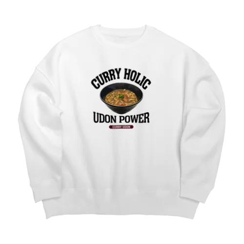 カレーうどん（ビンテージ風） Big Crew Neck Sweatshirt