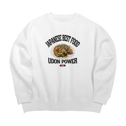 焼うどん（ビンテージ風） Big Crew Neck Sweatshirt