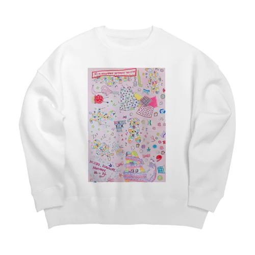 ぬぃみの相棒のミミィ Big Crew Neck Sweatshirt