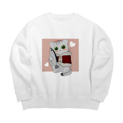 冬マグロマロちゃん Big Crew Neck Sweatshirt